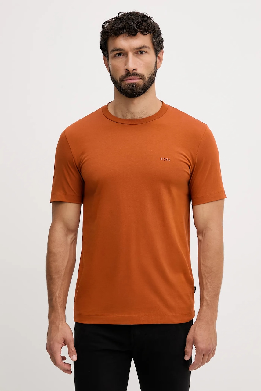 BOSS tricou din bumbac culoarea portocaliu, uni, 50468347