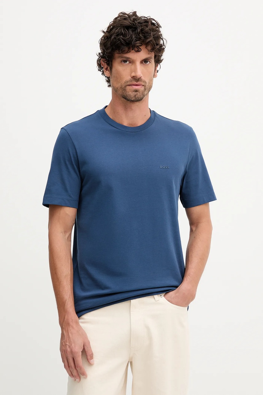 BOSS tricou din bumbac culoarea verde, uni, 50468347