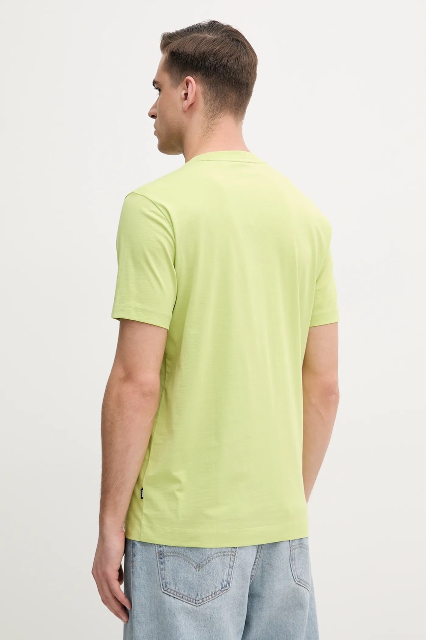 Хлопковая футболка BOSS цвет зеленый 50468347