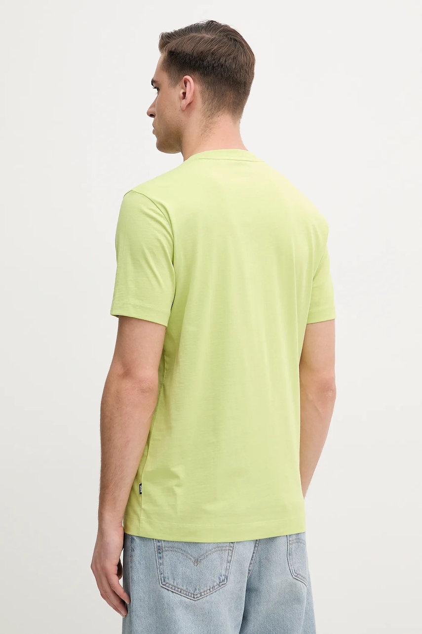 Хлопковая футболка BOSS цвет зеленый 50468347 Хлопковая футболка BOSS цвет зеленый 50468347