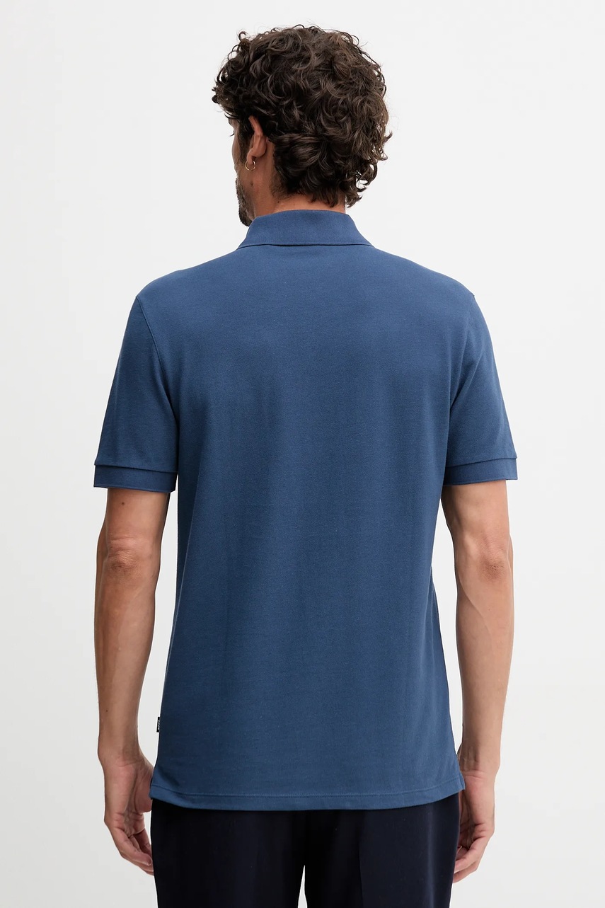 Βαμβακερό μπλουζάκι πόλο BOSS χρώμα: μαύρο, 50468362 φωτογραφία