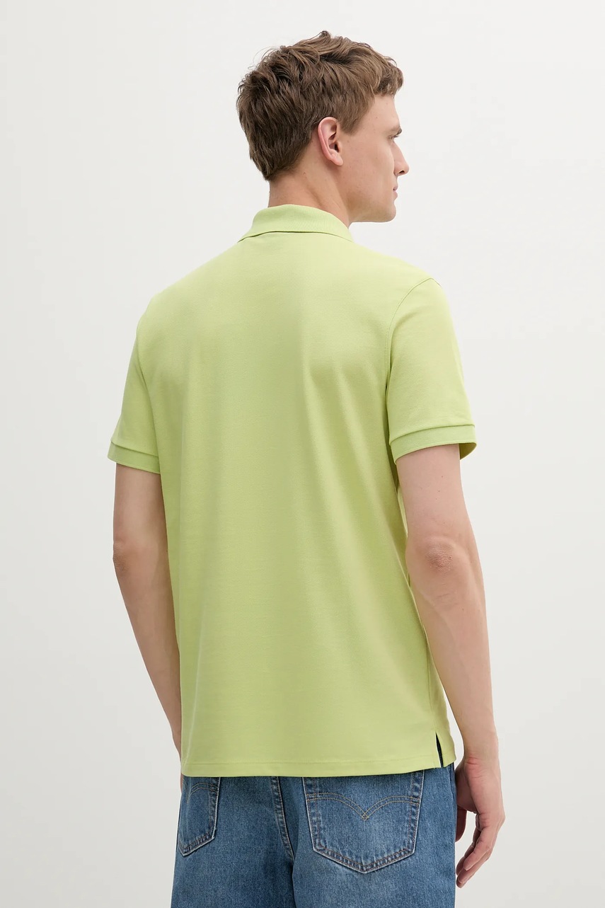 Хлопковое поло BOSS цвет зелёный однотонное 50468362