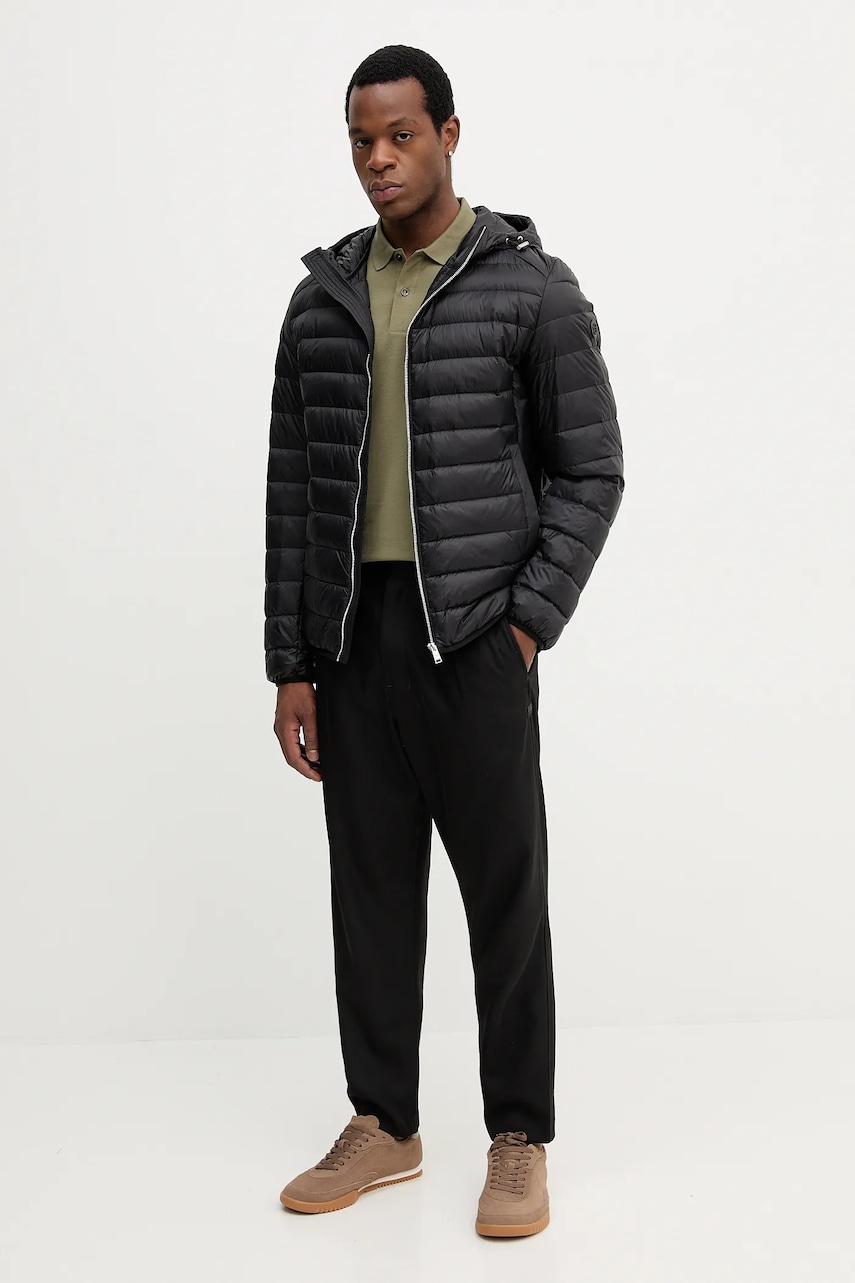 Хлопковое поло BOSS цвет чёрный однотонное 50468362