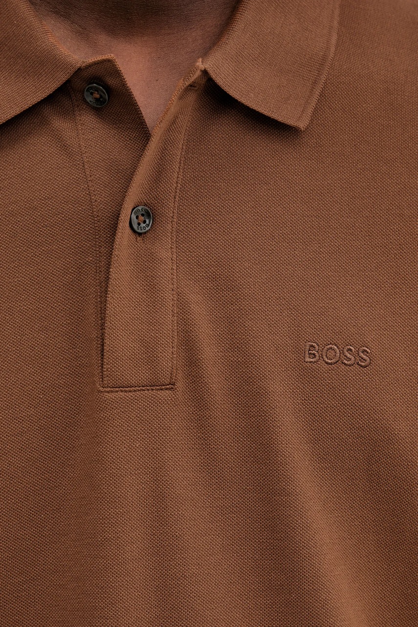 Βαμβακερό μπλουζάκι πόλο BOSS χρώμα: μαύρο, 50468362 φωτογραφία