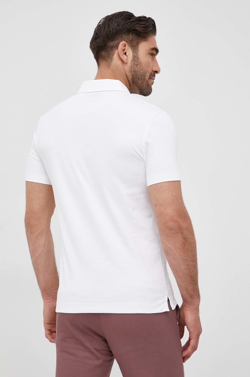 Βαμβακερό μπλουζάκι πόλο BOSS χρώμα: άσπρο φωτογραφία