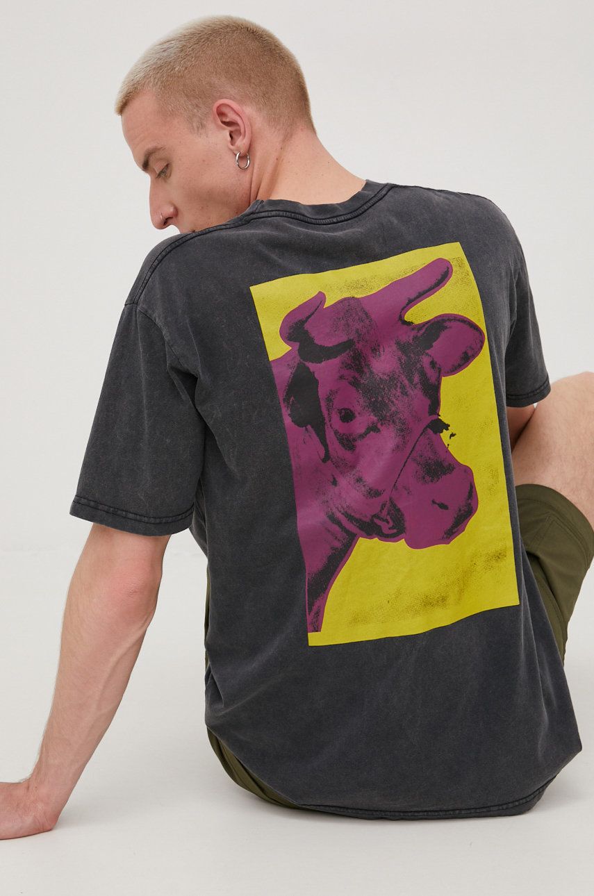 DC t-shirt bawełniany DC x Andy Warhol kolor szary z nadrukiem