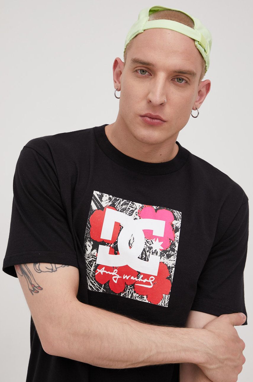 DC t-shirt bawełniany DC x Andy Warhol kolor czarny z nadrukiem