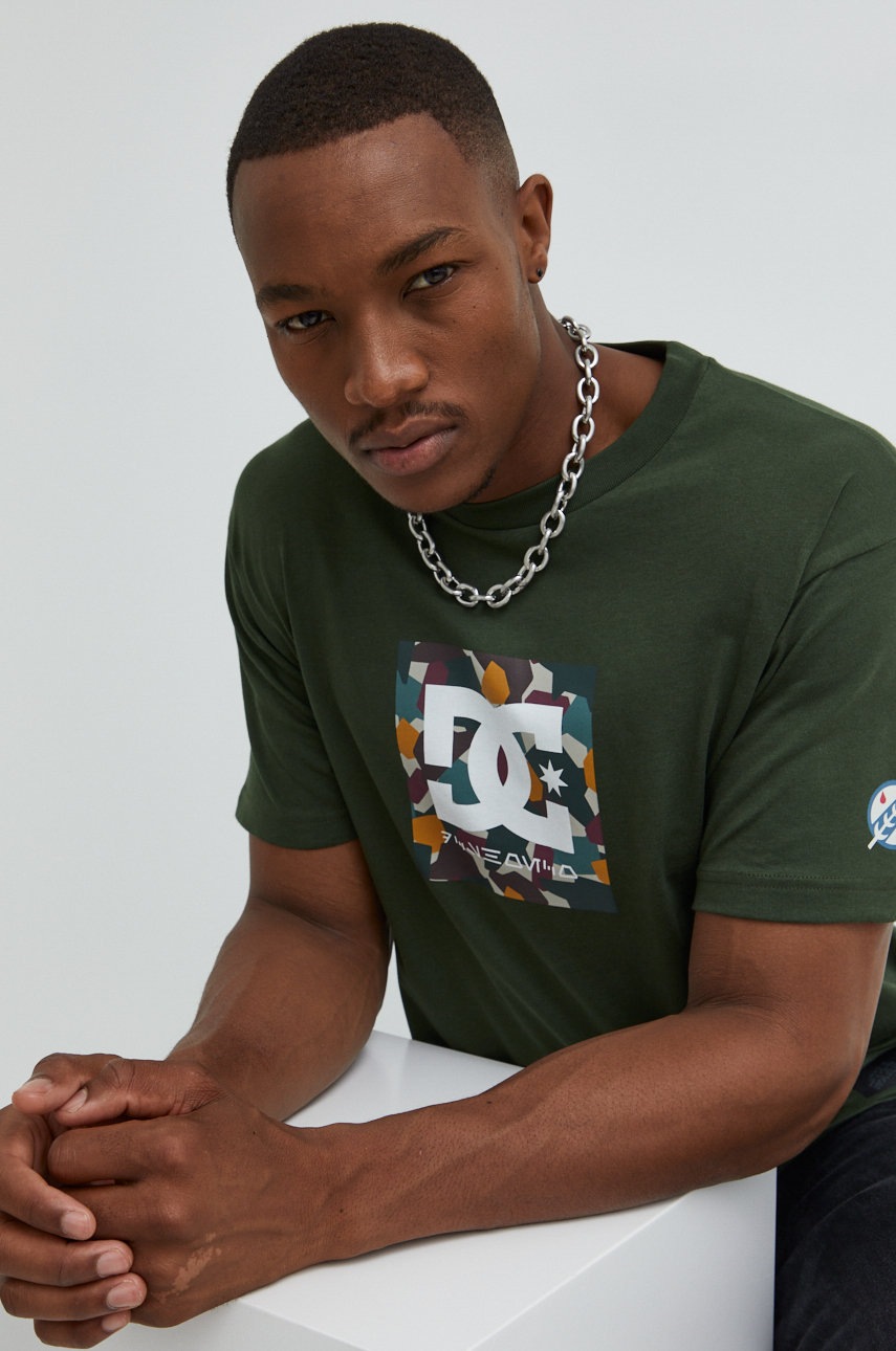 Dc tricou din bumbac dc x star wars culoarea verde, cu imprimeu