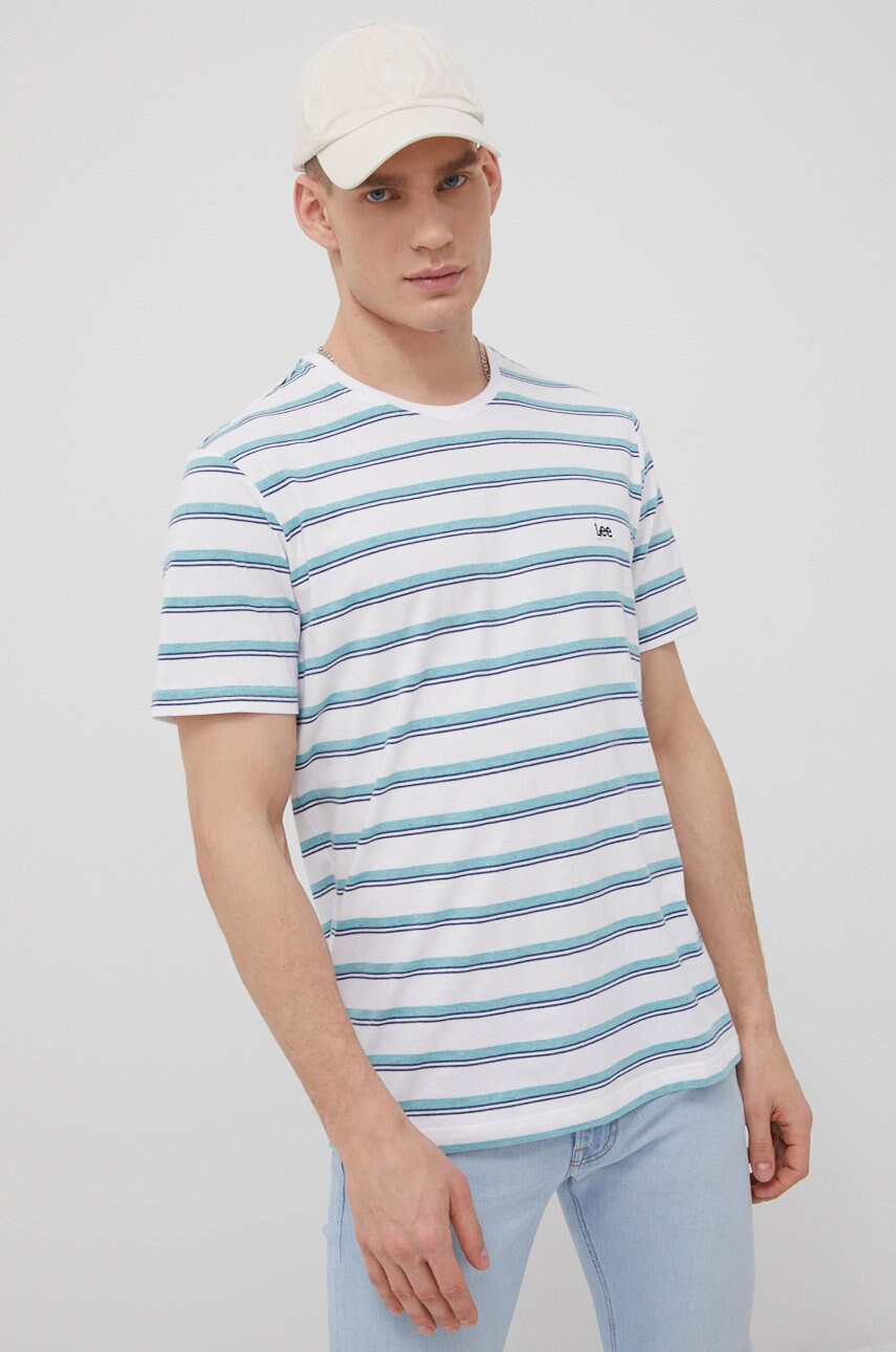 Lee tricou din bumbac culoarea turcoaz, modelator