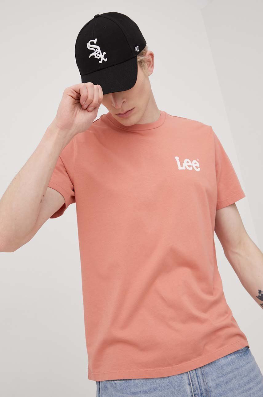 Lee tricou din bumbac culoarea portocaliu, cu imprimeu answear.ro imagine noua