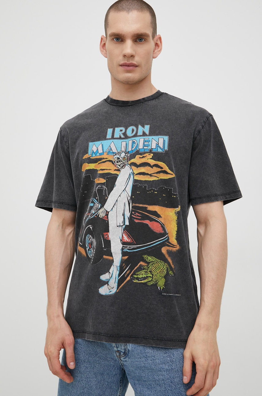

Памучна тениска Only & Sons в меланж на сиво, Сив