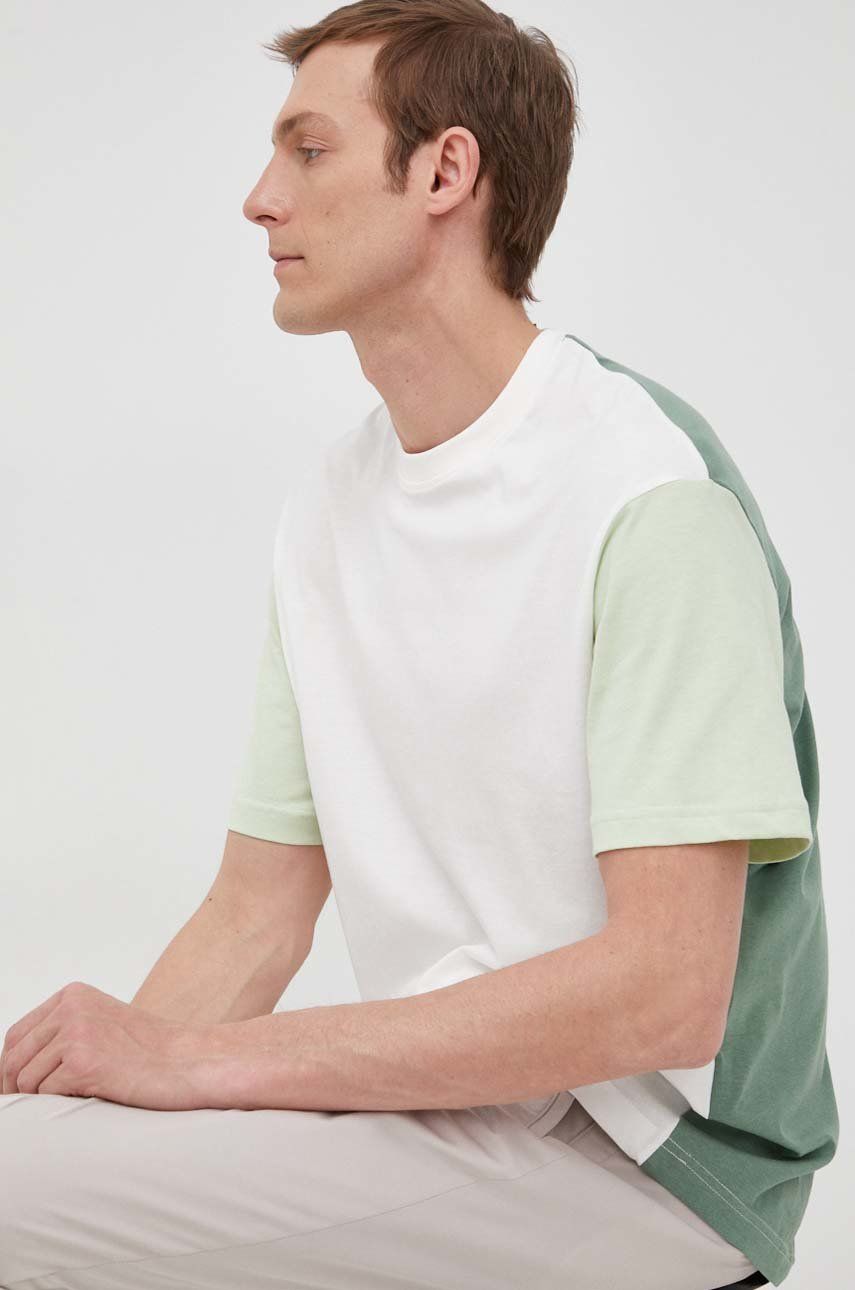 Selected Homme t-shirt męski kolor zielony gładki