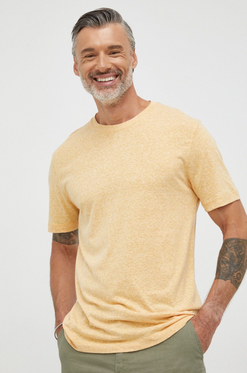 Selected Homme tricou barbati, culoarea galben, melanj answear.ro imagine noua