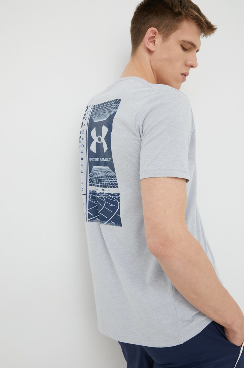 Under armour tricou de antrenament barcode 1370527 culoarea gri, cu imprimeu