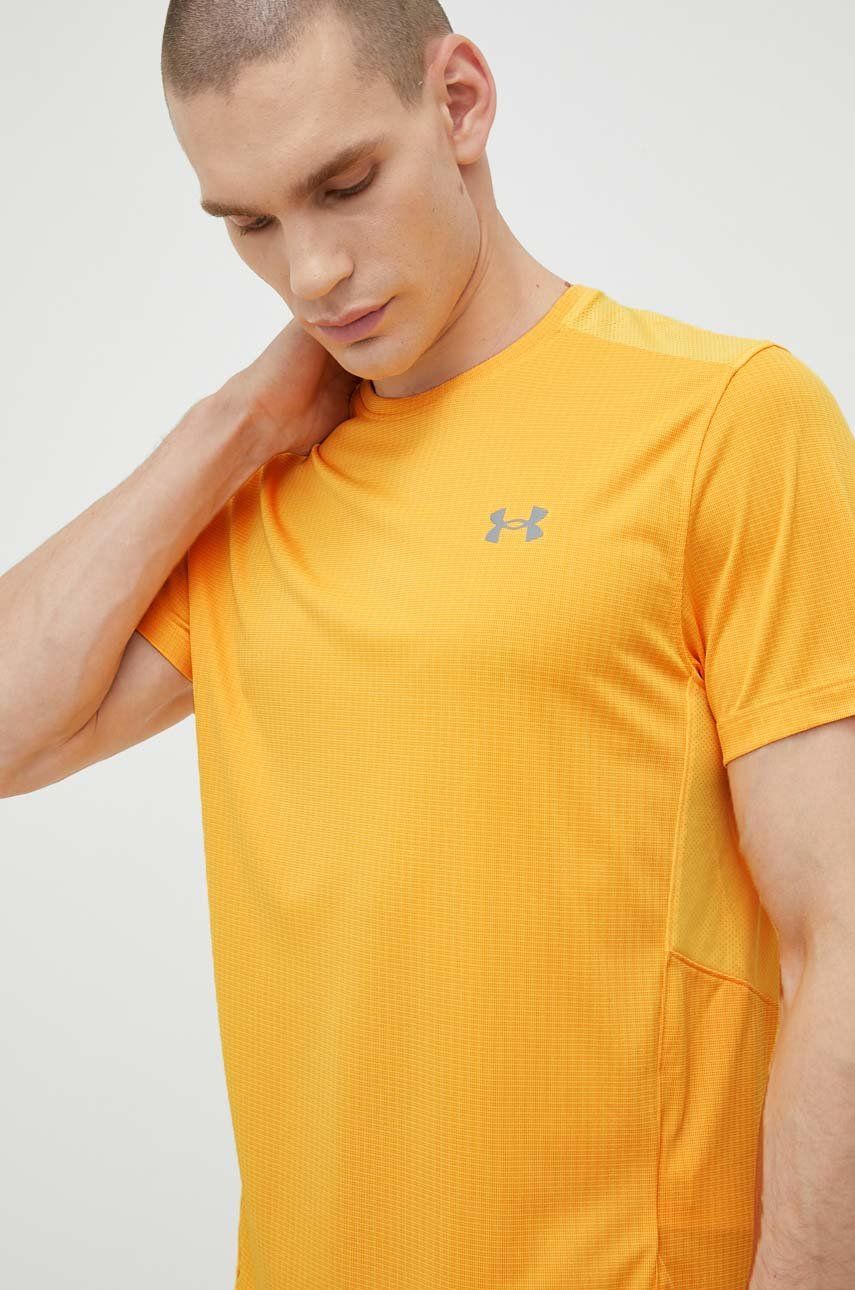 Under Armour t-shirt do biegania speed stride 2.0 kolor żółty gładki