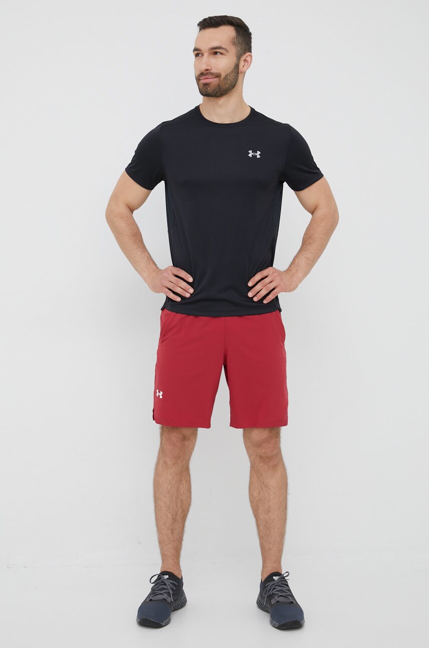 Under armour tricou de alergare speed stride 2.0 1369743 culoarea negru, neted