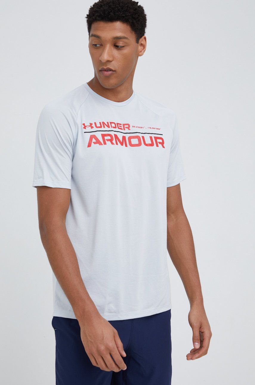 Under Armour tricou de antrenament Tech 2.0 Wordmark 1370538 culoarea gri, cu imprimeu 1370538 imagine noua