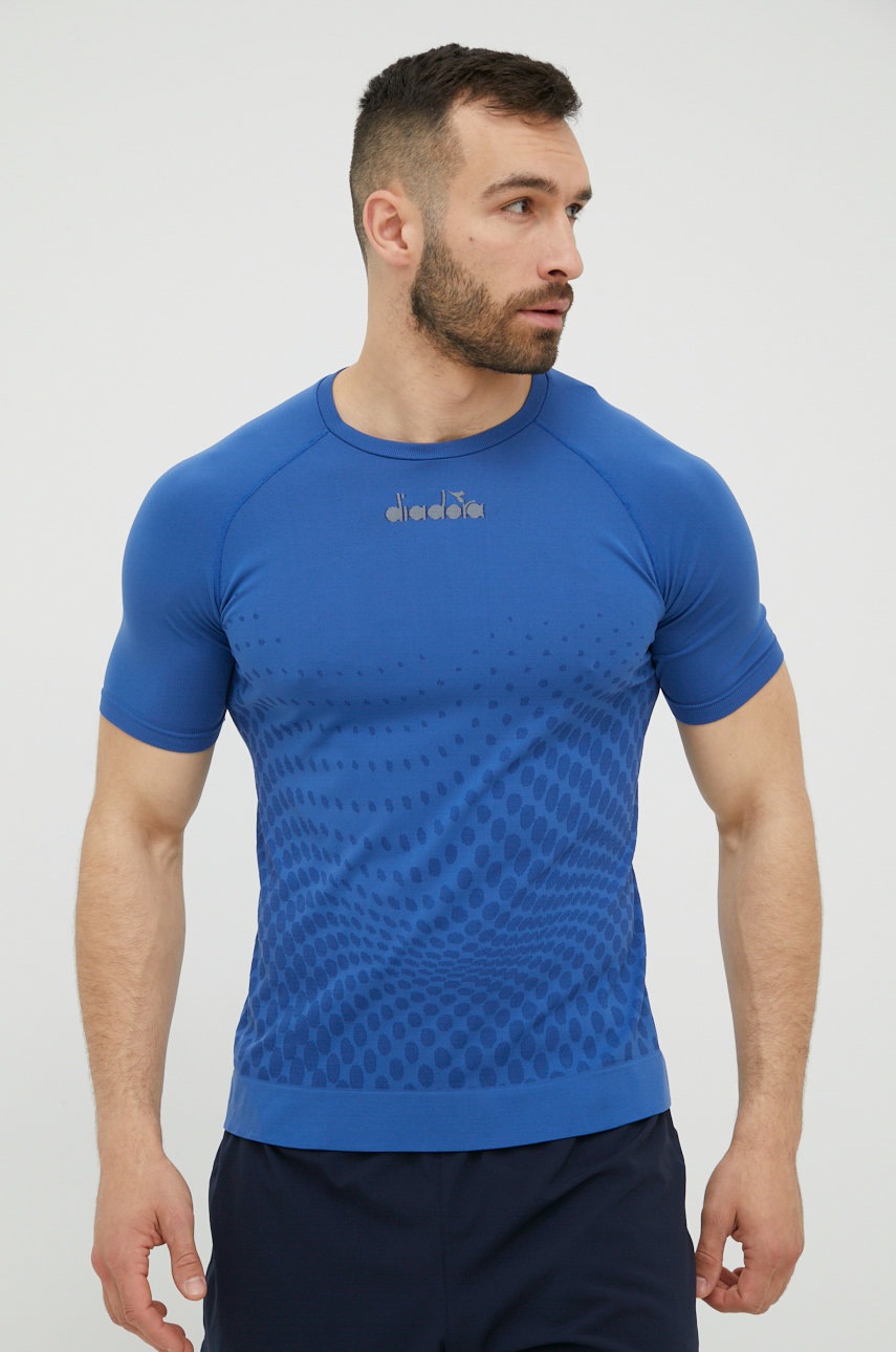 

Тениска за трениране Diadora Skin Friendly в тъмносиньо с десен, Тъмносин