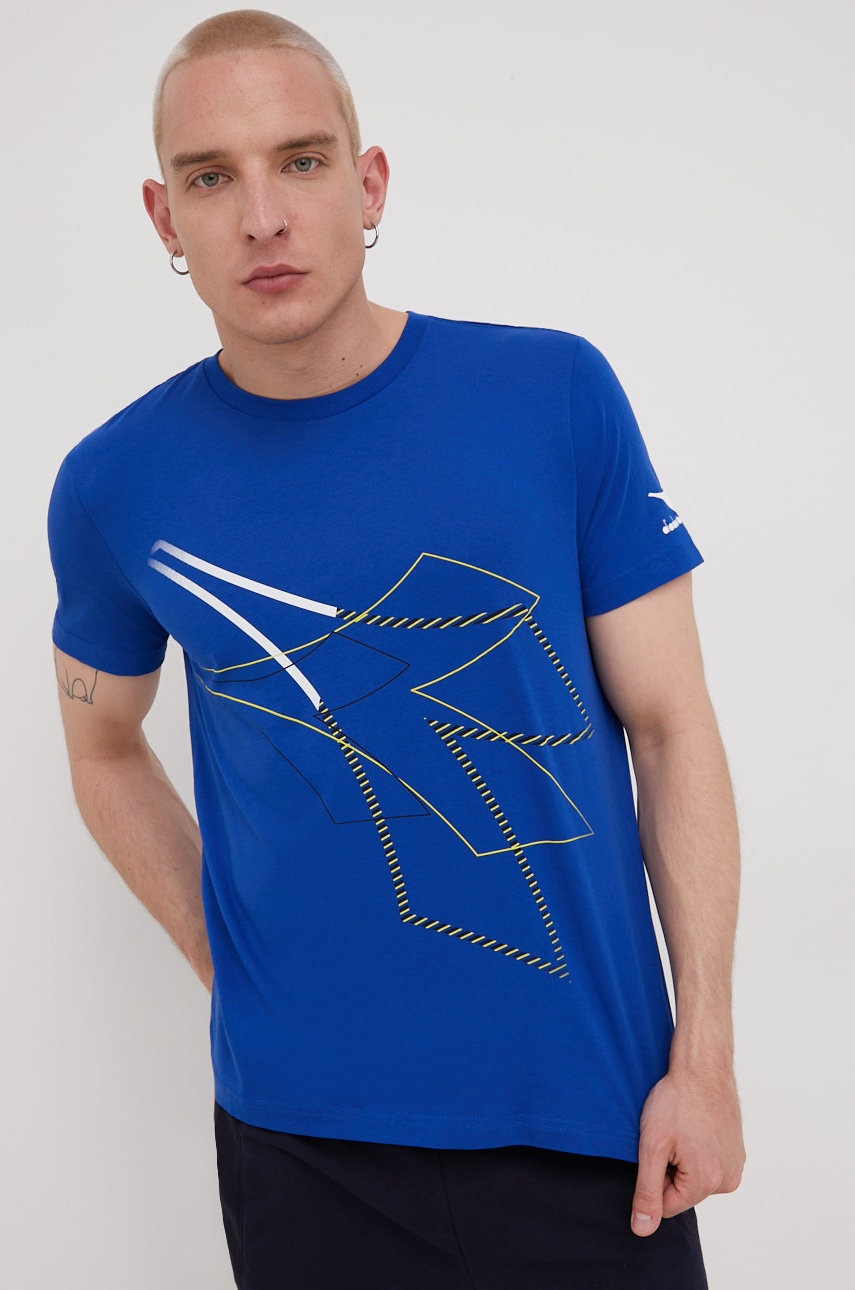 

Памучна тениска Diadora с принт, Син
