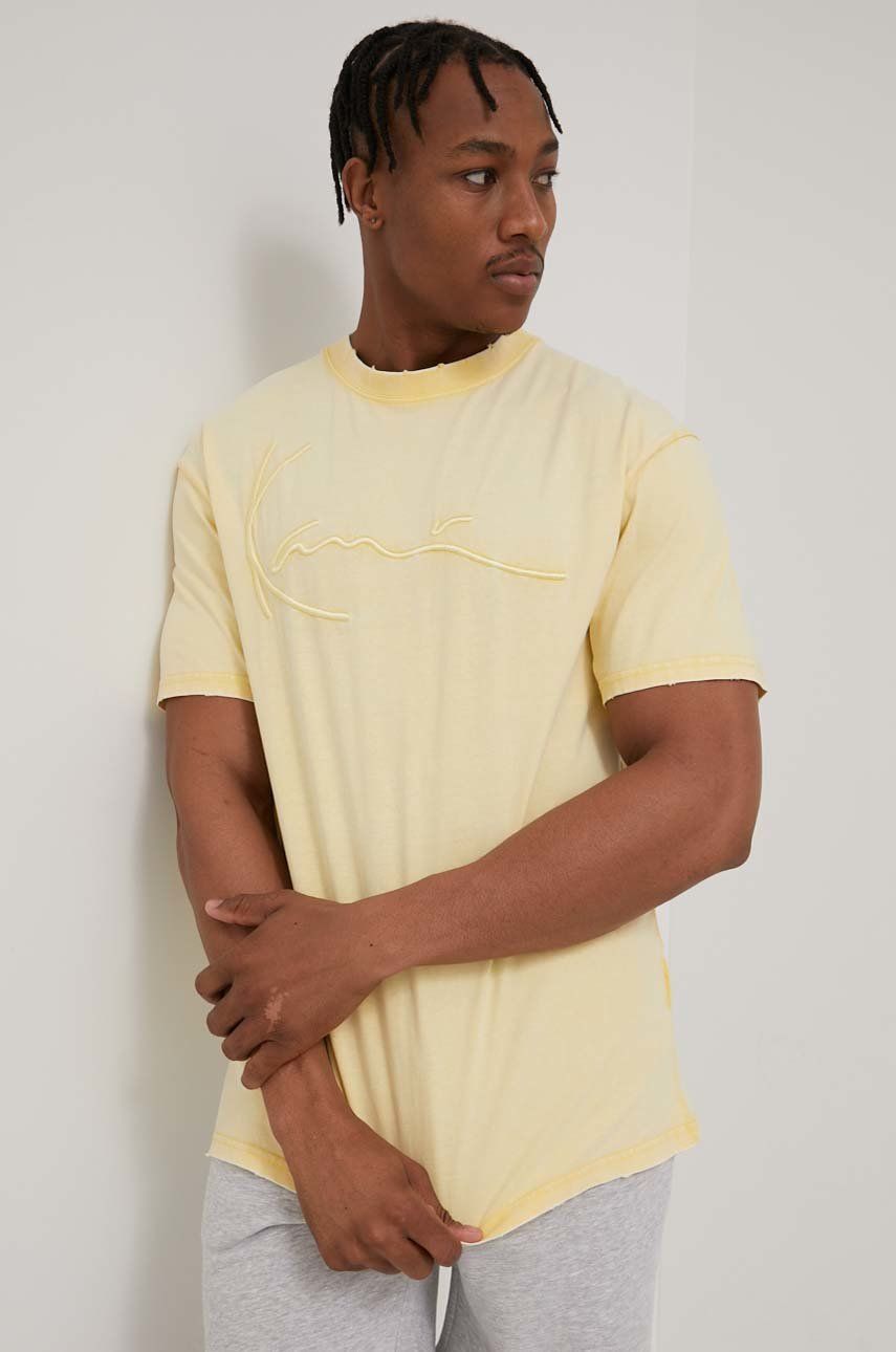Karl Kani tricou din bumbac culoarea galben, cu imprimeu 2023 ❤️ Pret Super answear imagine noua 2022