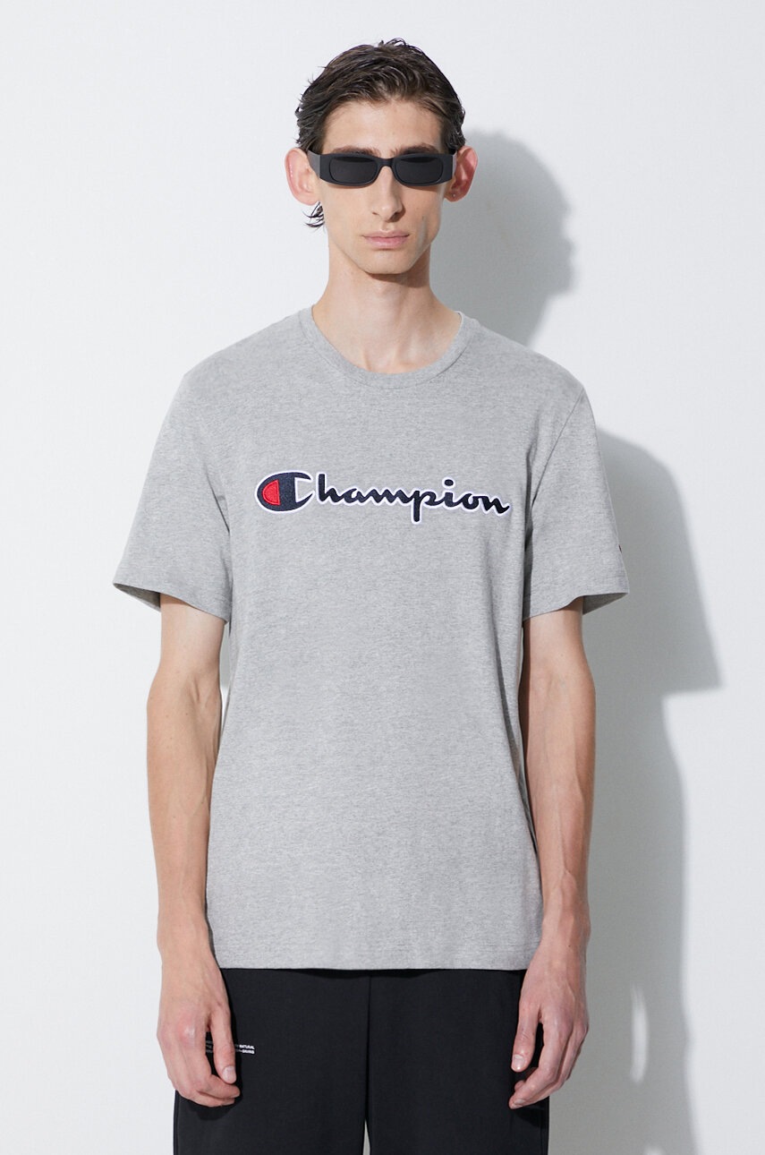 

Хлопковая футболка Champion с аппликацией 217814-GS098