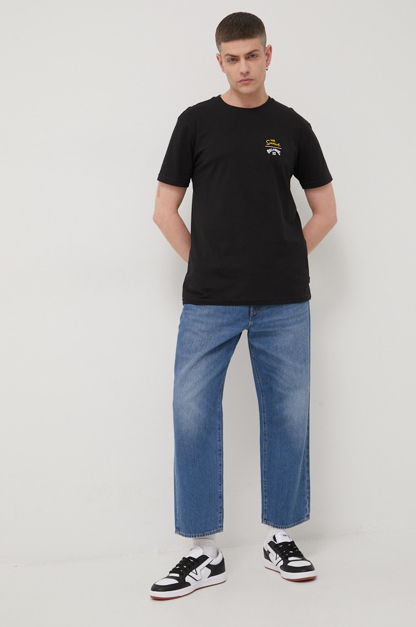 

Хлопковая футболка Billabong Billabong X The Simpsons цвет чёрный с принтом