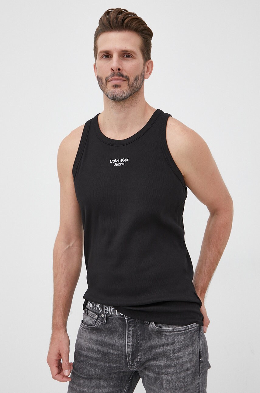 

Тениска Calvin Klein Jeans мъжки в черно, Черен
