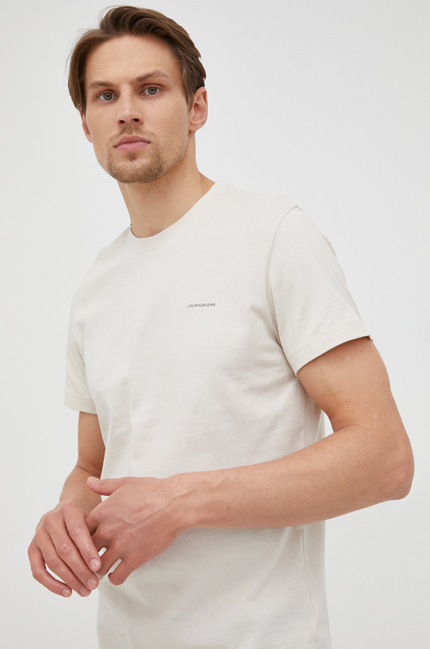 

Памучна тениска Calvin Klein Jeans (2 чифта) в зелено с изчистен дизайн, Зелен