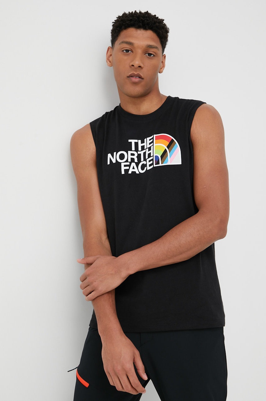 

Памучна тениска The North Face Pride в черно, Черен