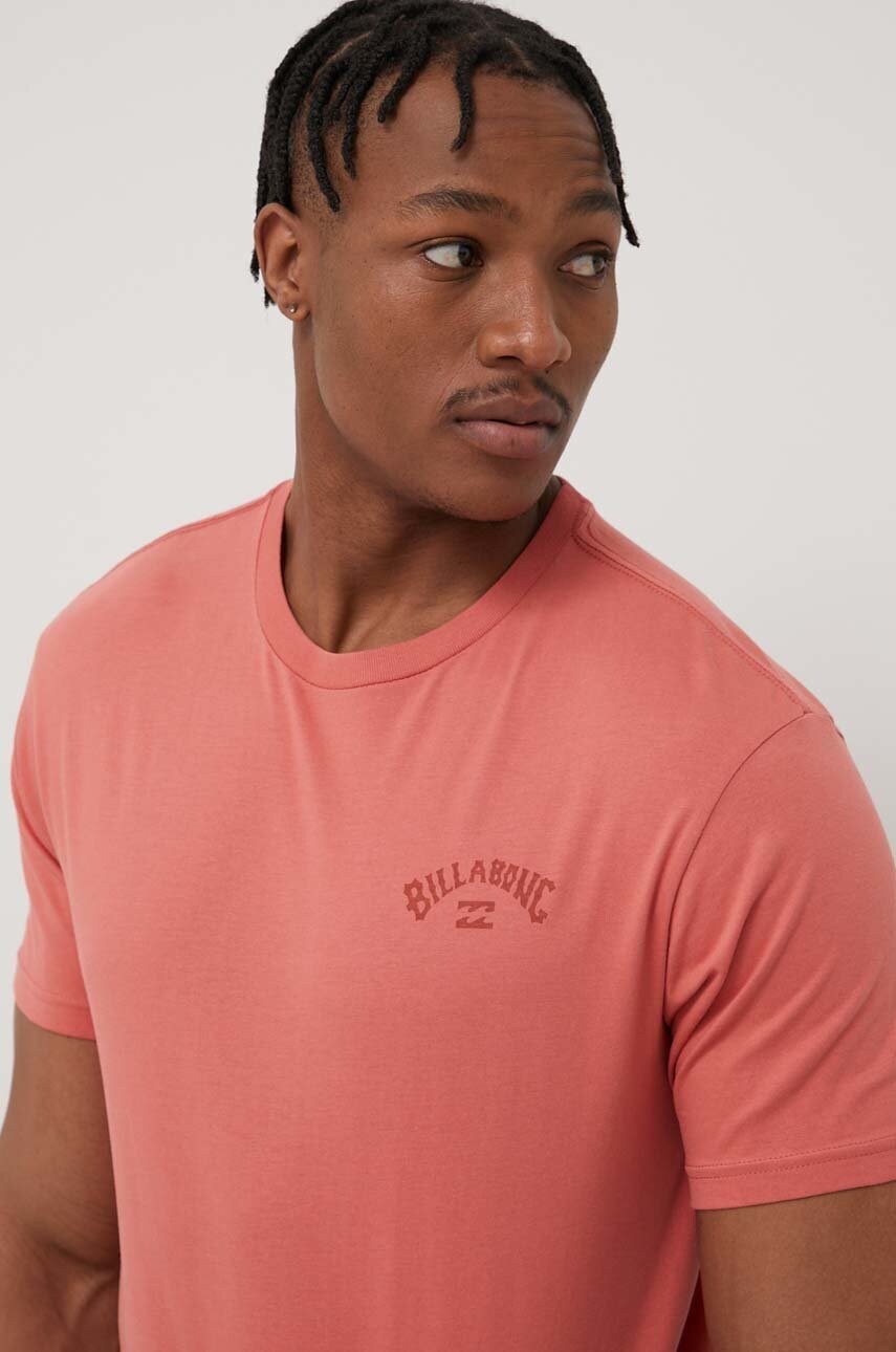 Billabong tricou din bumbac culoarea portocaliu, cu imprimeu