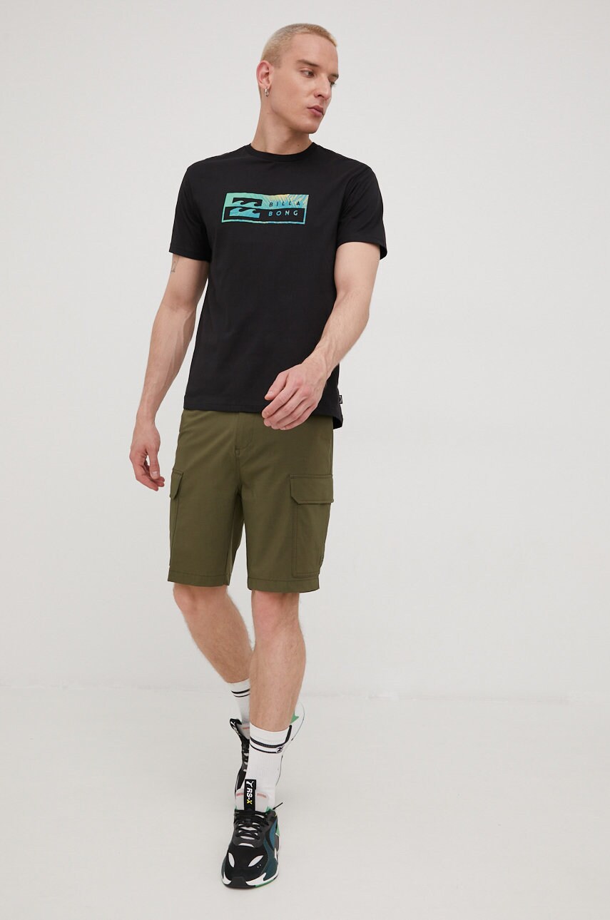 

Хлопковая футболка Billabong цвет чёрный с принтом