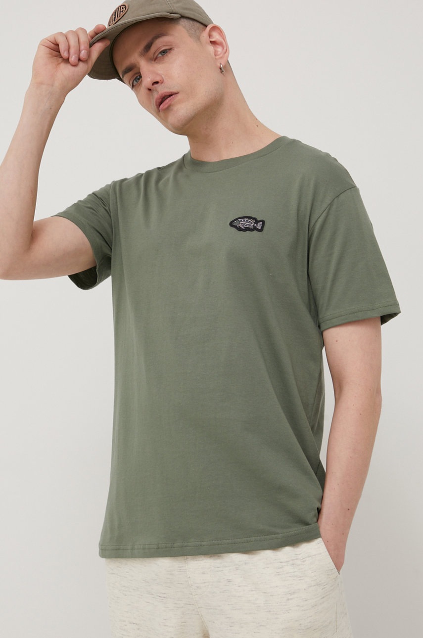 

Памучна тениска Billabong в зелено с апликация, Зелен