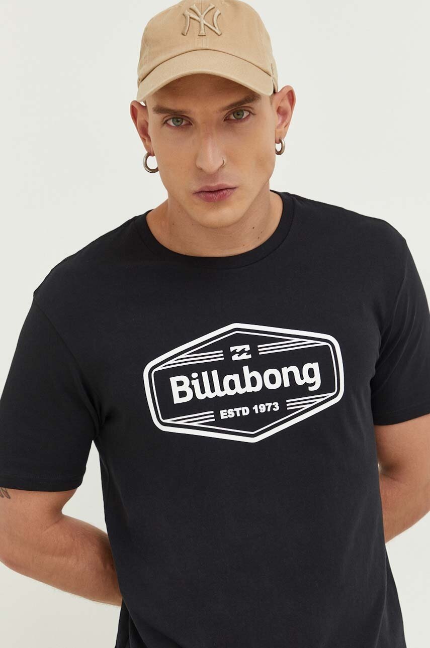 

Хлопковая футболка Billabong цвет чёрный с принтом