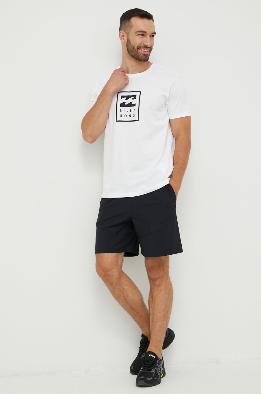 

Хлопковая футболка Billabong цвет белый с принтом