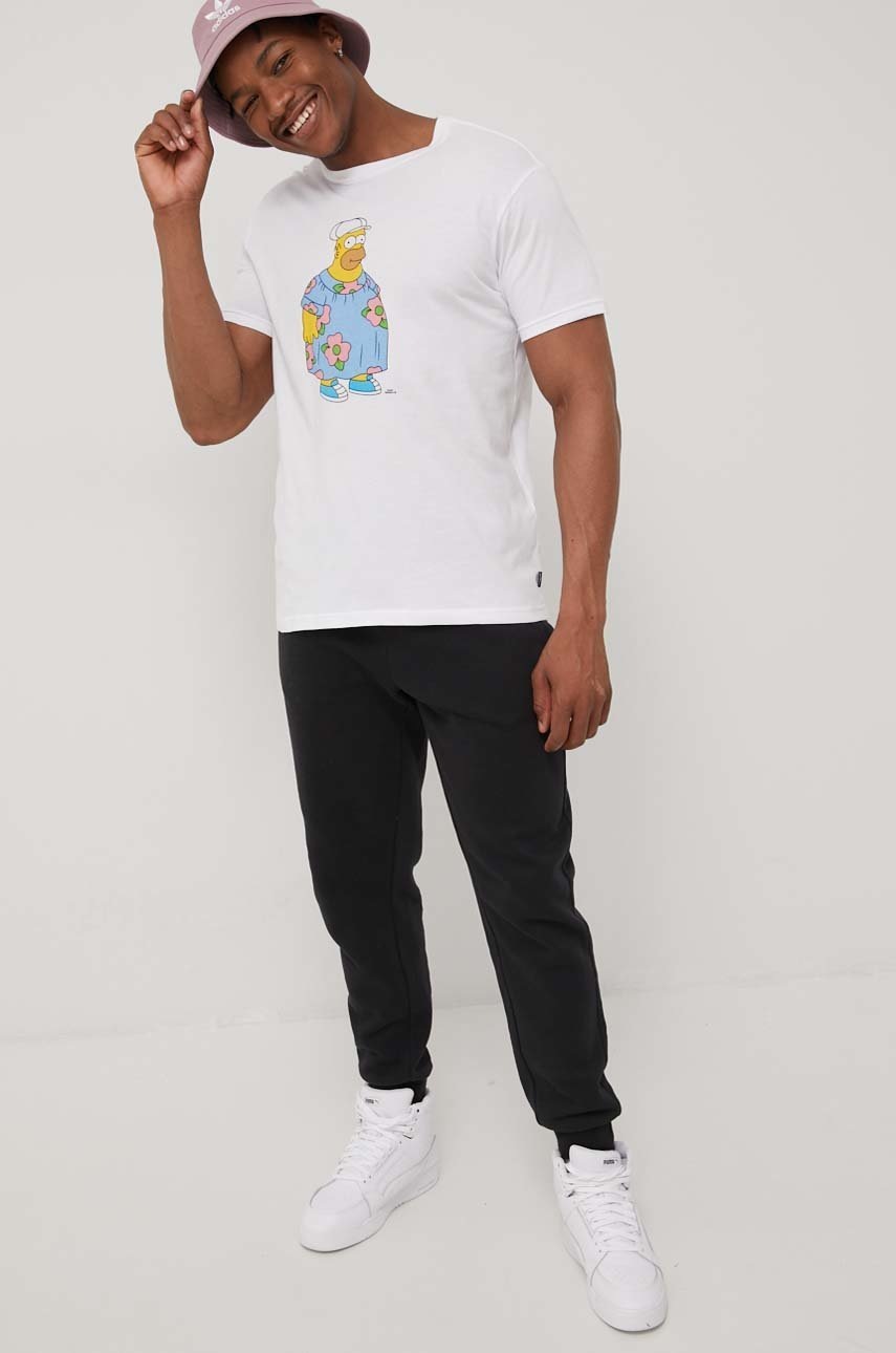 

Хлопковая футболка Billabong Billabong X The Simpsons цвет белый с принтом