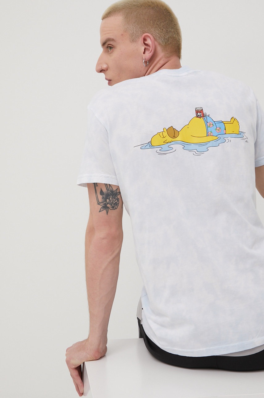 

Памучна тениска Billabong Billabong X The Simpsons в бяло с принт, Бял