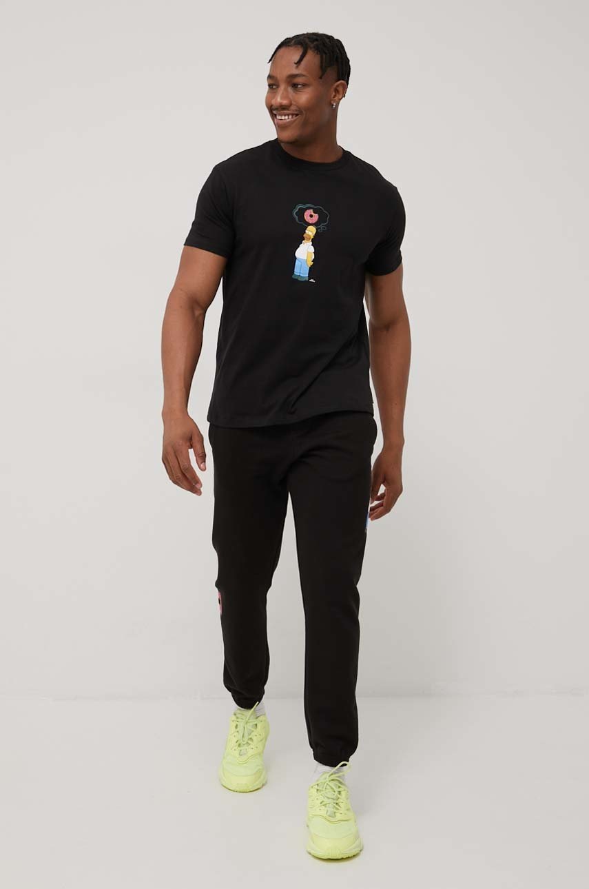 

Бавовняна футболка Billabong Billabong X The Simpsons колір чорний з принтом
