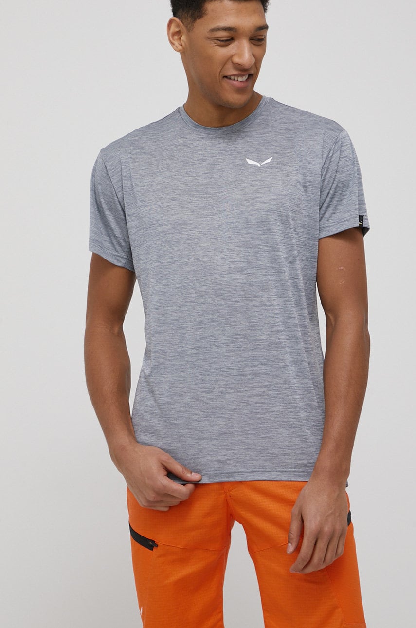 Salewa tricou sport puez melange culoarea gri, melanj
