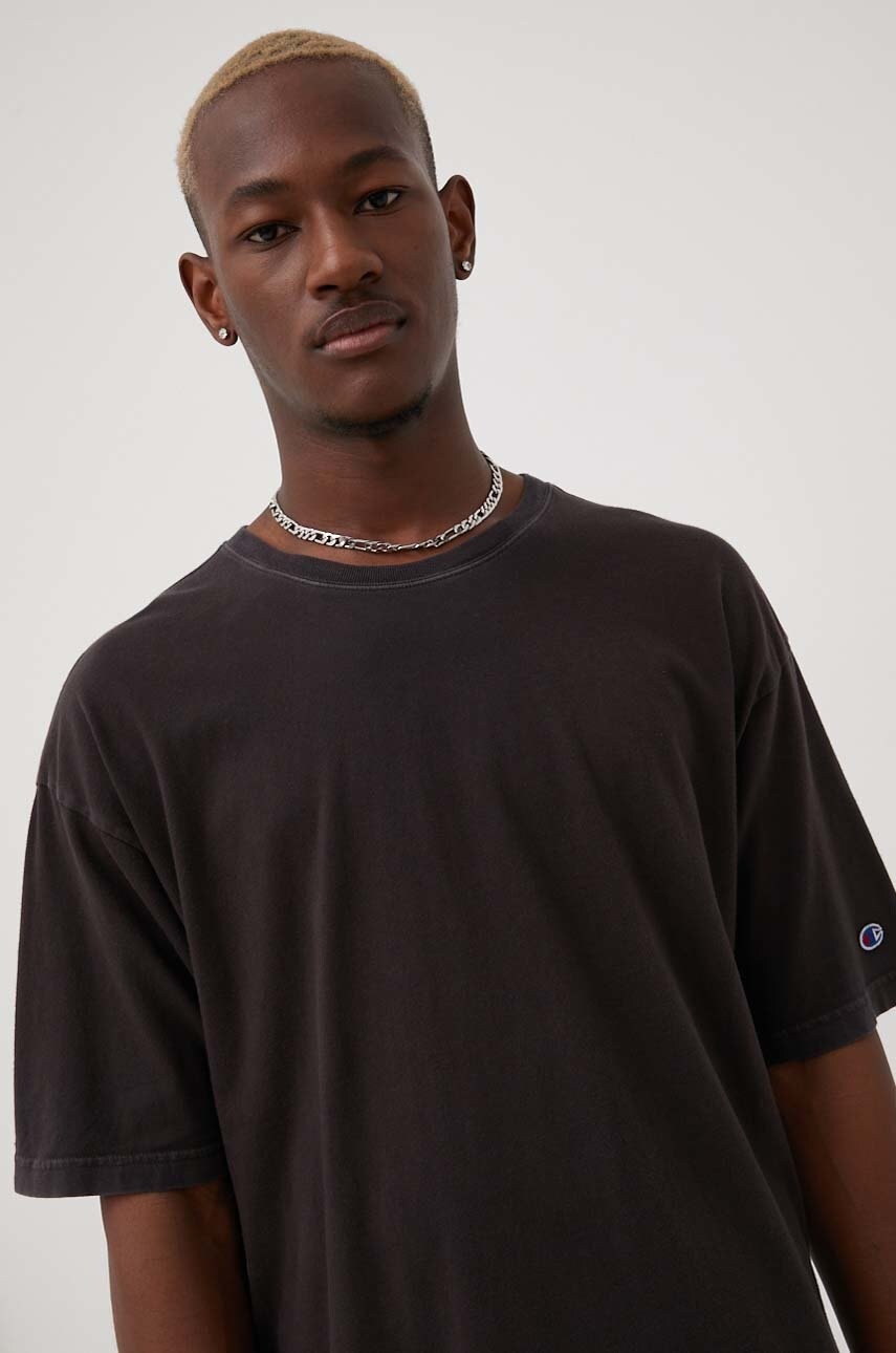 Champion tricou din bumbac 217243 culoarea negru, neted