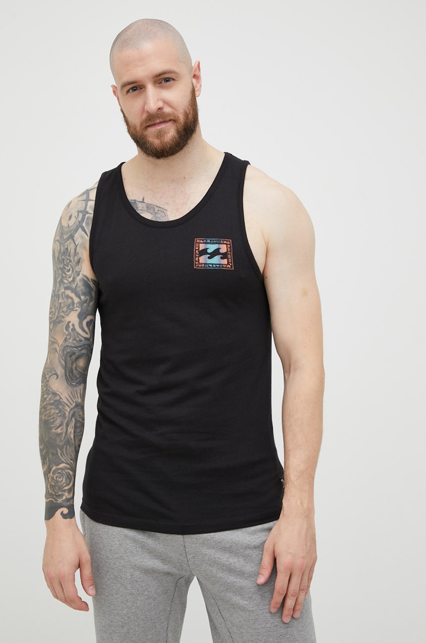 

Памучна тениска Billabong в черно, Черен