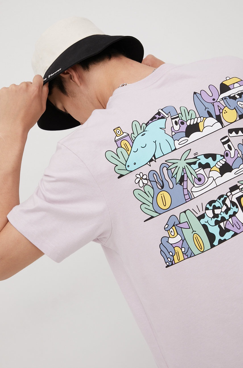 

Памучна тениска Billabong Billabong X Boku в лилаво с принт, Виолетов