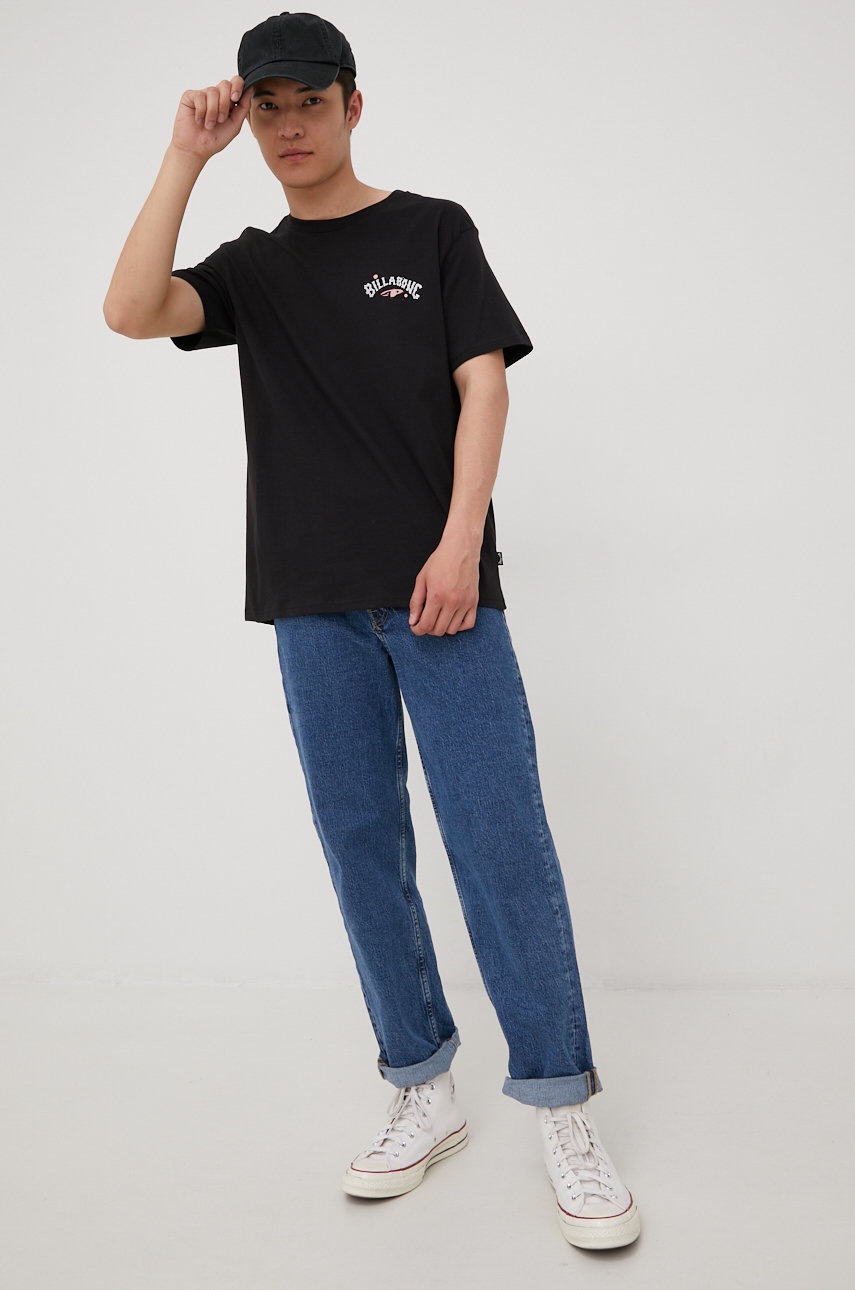

Хлопковая футболка Billabong цвет чёрный с принтом