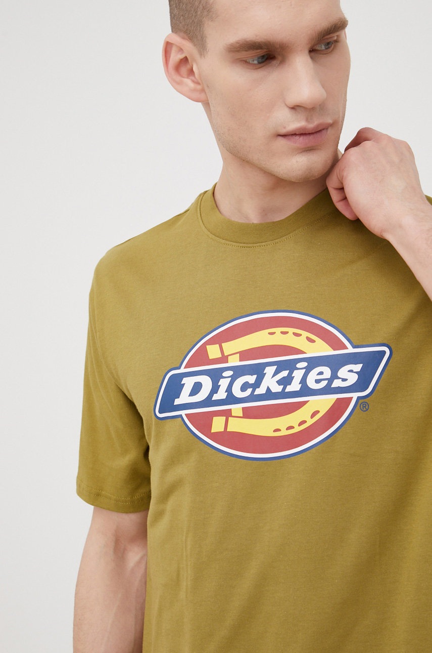 

Хлопковая футболка Dickies цвет зелёный с принтом