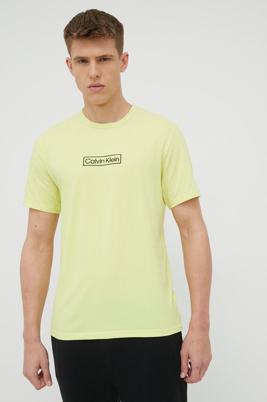 Calvin Klein Underwear t-shirt męski kolor żółty z nadrukiem