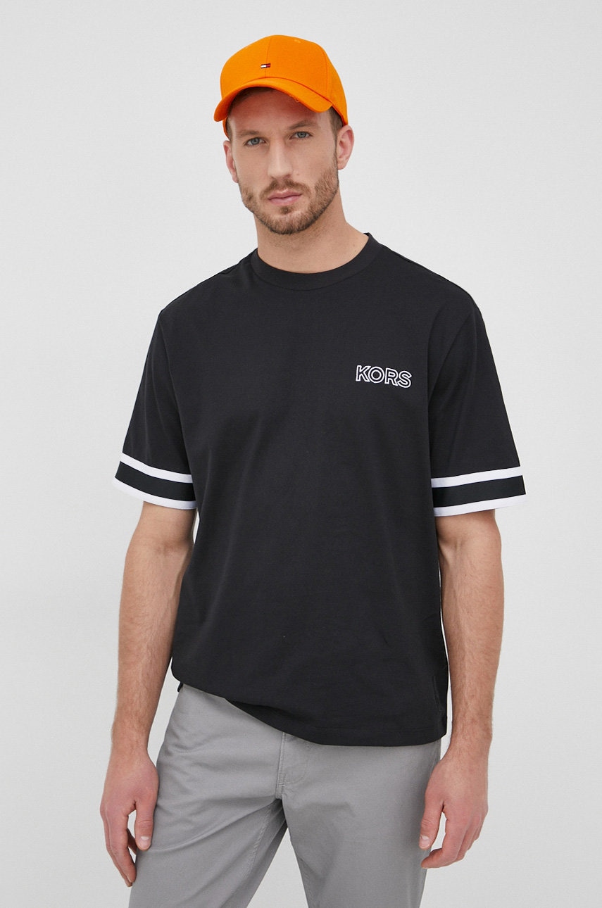 Michael kors tricou din bumbac culoarea negru, cu imprimeu