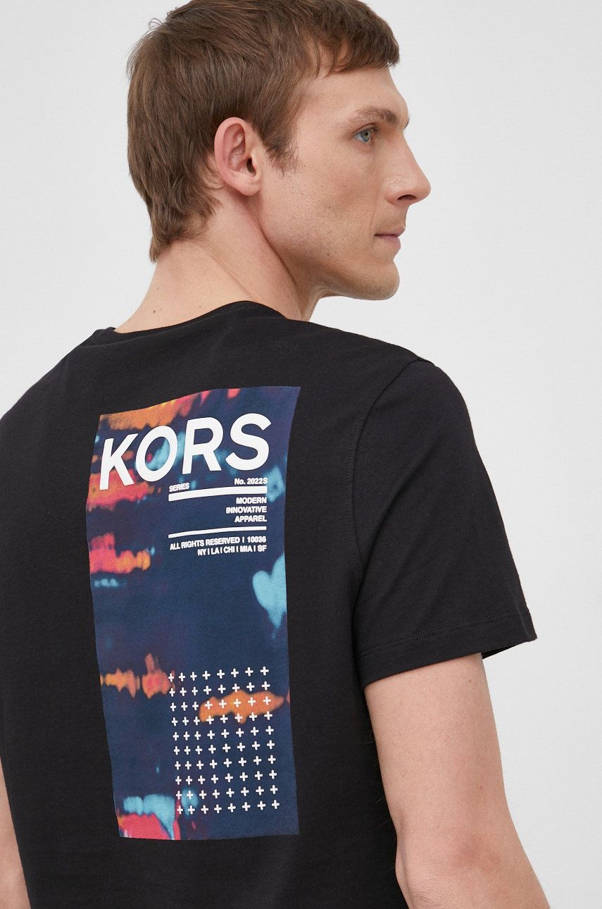 Michael Kors tricou din bumbac culoarea negru, cu imprimeu 2023 ❤️ Pret Super answear imagine noua 2022