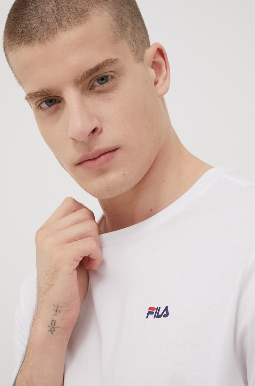 Бавовняна футболка Fila Brod (2-pack) колір чорний однотонна FAM0083 