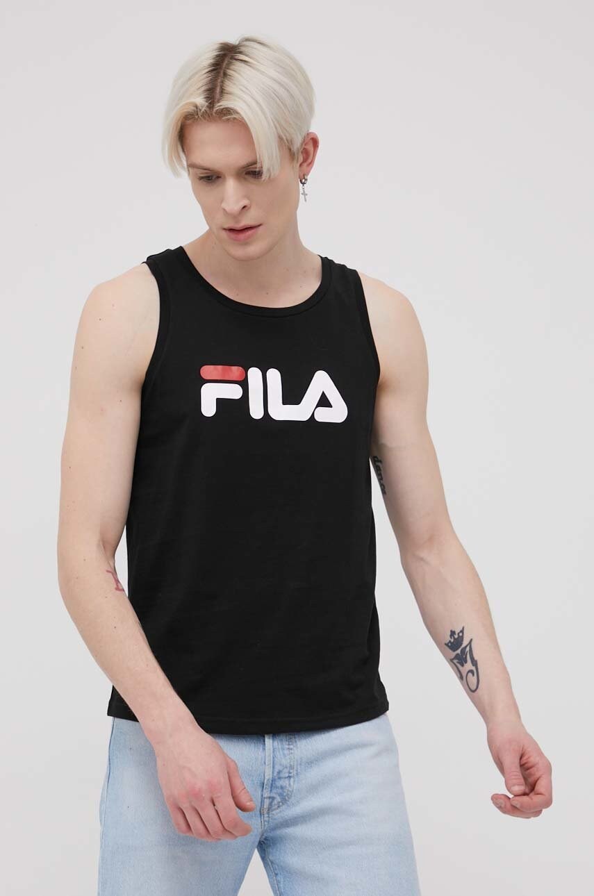 

Хлопковая футболка Fila цвет чёрный