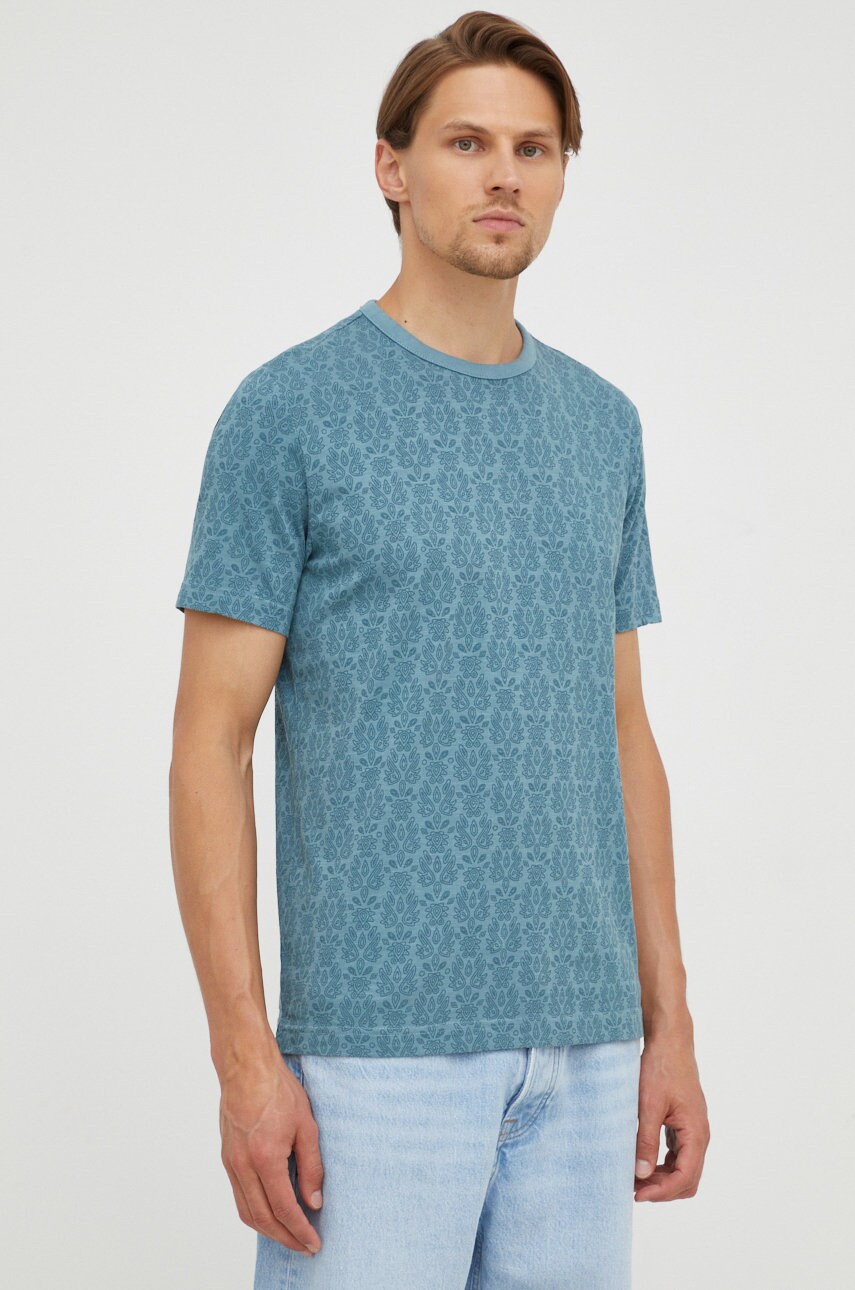 Mustang tricou din bumbac culoarea turcoaz, modelator