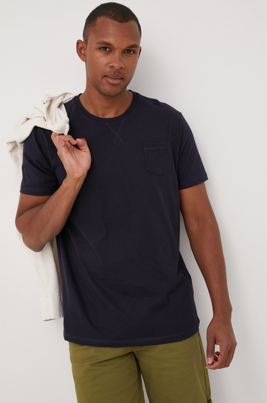 

Памучна тениска Brave Soul в тъмносиньо с изчистен дизайн, Тъмносин